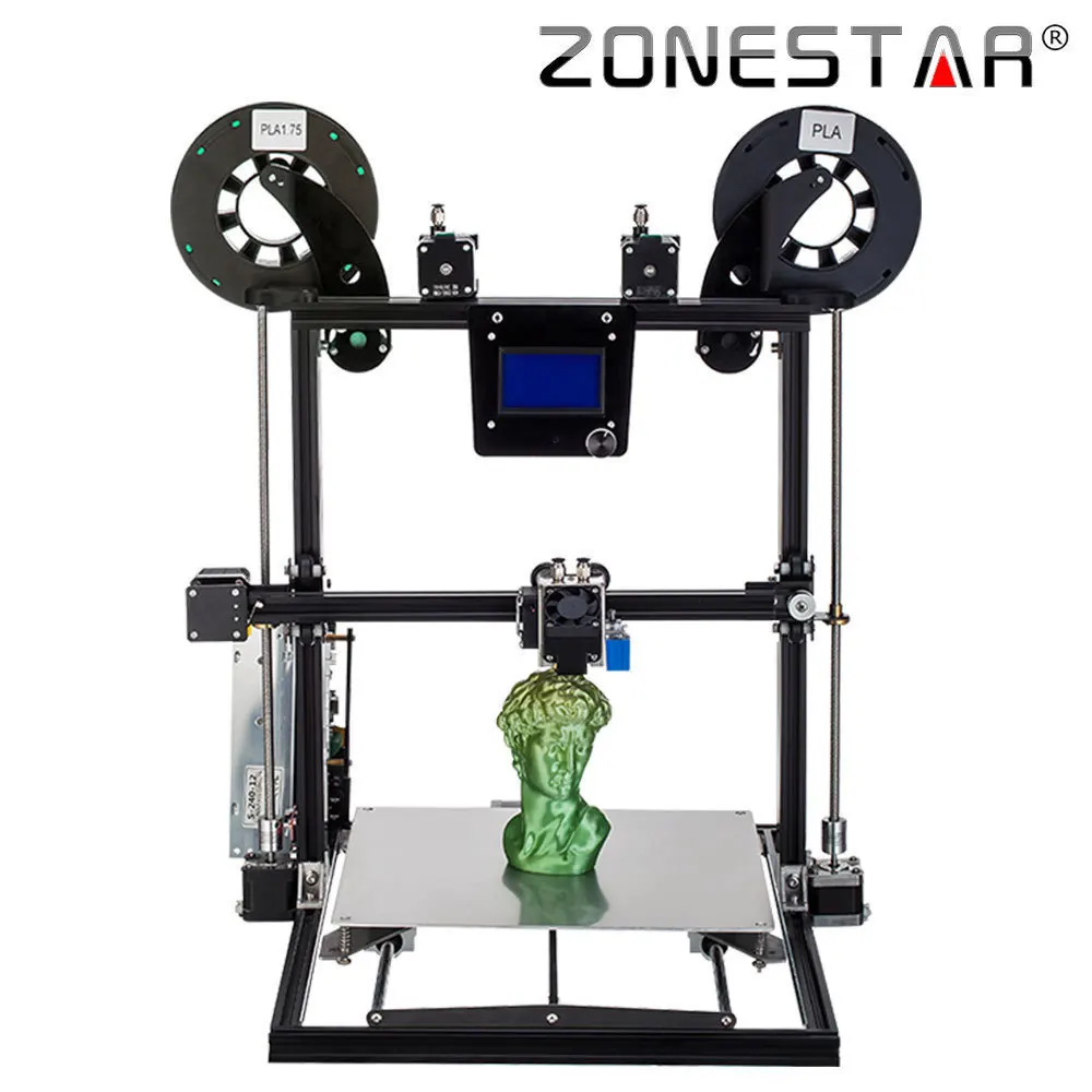 ZONESTAR 2018 Newest Upgrade Large Size One / Two / Three Extruder 3D Printer Bed Auto Level Full Metal Aluminum Frame DIY Kit