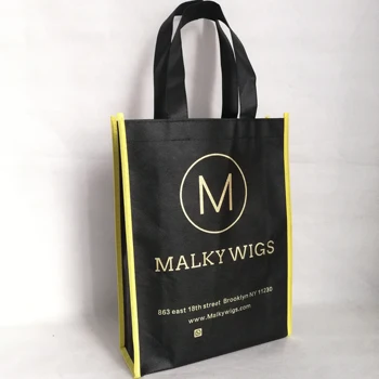 

Custom Gift Box Bag with Handles Reusable Non Woven Fabric Wigs Packaging Handled Bag Tote Event Halloween Party Favor Treat Bag