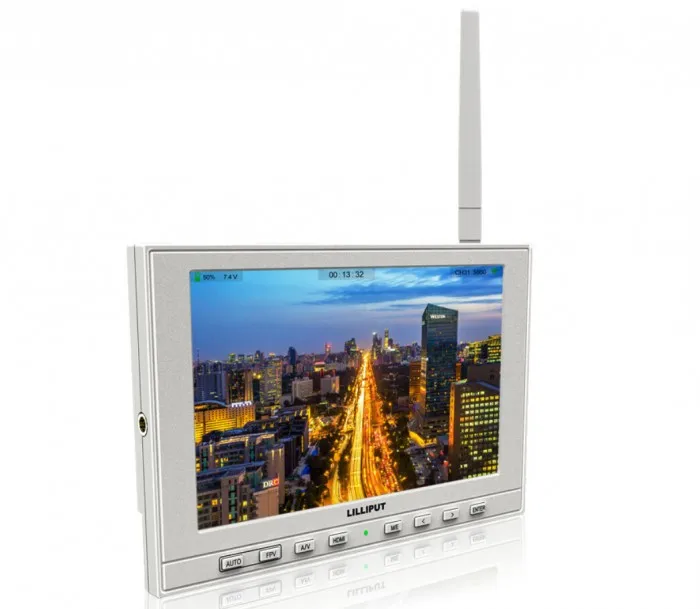 US $269.00 339W 7 FPV Monitor With HDMI Input And Single 58Ghz Receiver 32 Channels Auto Searching BuiltIn Battery Battery Level