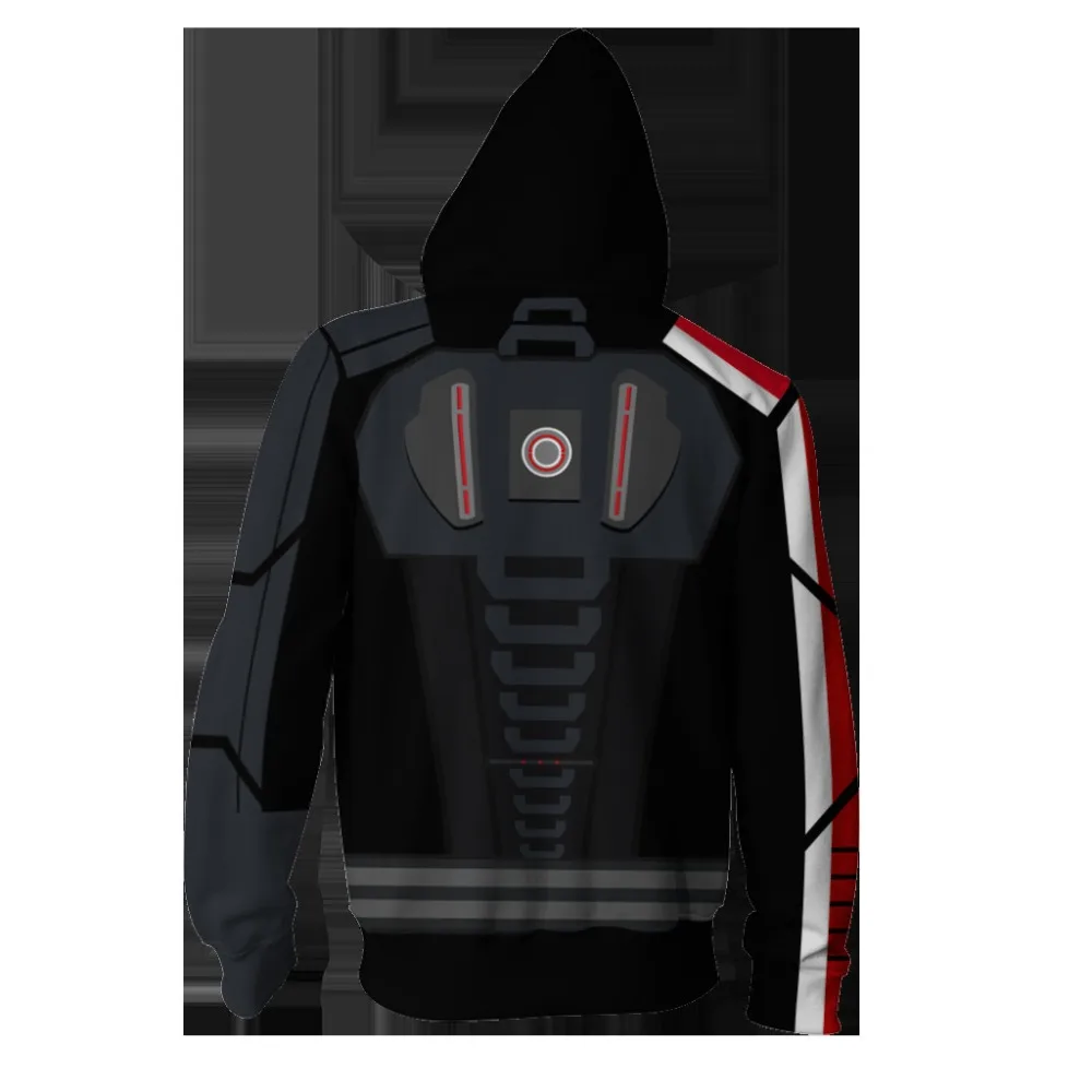 Mass Effect N7 толстовки куртки костюмы для косплея Молния однобортный Mass Effect спортивный костюм Кардиган Куртка повседневные толстовки с капюшоном