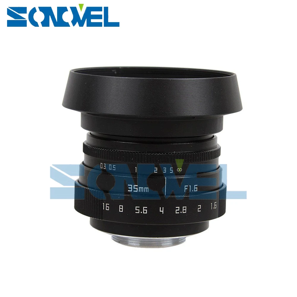 Fujian 35 мм F1.6 Объективы для видеонаблюдения с-образное крепление для объектива+ бленда для объектива Olympus Panasonic Micro 4/3 M4/3 G7 G10 GH3 GH2 GH1 GX1 GF6 GF3 EPL5 EPM1 OM-D EM10