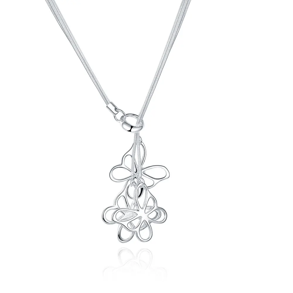 Hot 18 inch foreign trade butterfly pendant silver necklace 925 sterling chain snake | Украшения и аксессуары