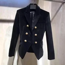BMS001 Europe spring new Blazers/double-breasted Suits/balman velvet blazer/women fashion Velvet suit/velvet jackets/velvet coat