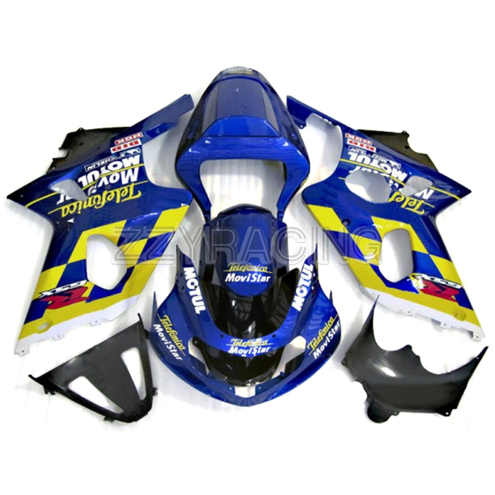 Наборы обтекателей впрыска для Suzuki GSXR1000 K1 2000-2002 год K2 полный ABS пластиковые крышки мотоцикл синий желтый панели