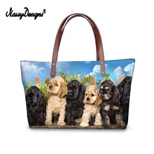 Бесшумный дизайн дамская сумка с анималистическим принтом американский кокер женская сумка элегантная хозяйственная многоразовая с ручкой через плечо дорожные пляжные кошельки