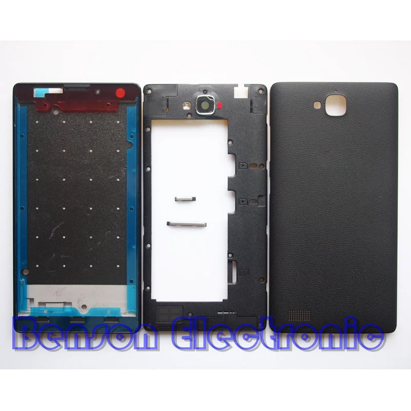 BaanSam держатель ЖКД Передняя средняя рамка батарея задняя крышка для Huawei Honor 3C Корпус чехол с кнопками громкости питания - Цвет: Black 2G Version