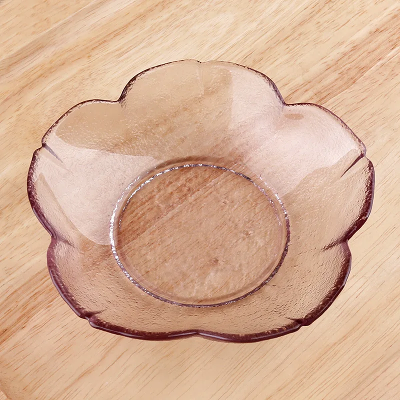 Творческий вишни чаша Sakura блюдо японский Стиль розовый прозрачный матовый Стекло посуда тарелка для приправы, соуса набор столовых приборов - Цвет: 3-L