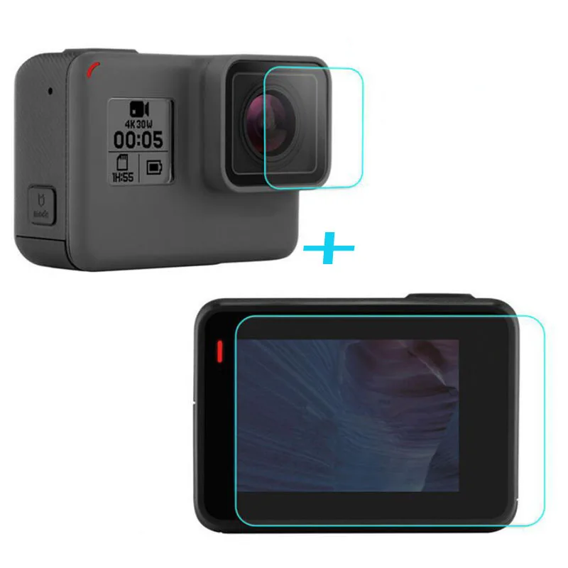Tempered Glass Protector Cover Case For GoPro Go pro Hero5 Hero6 Hero 5/6 Black Front Camera Lens LCD Screen Protective Film