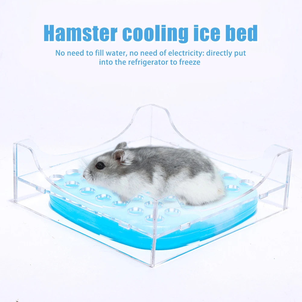 ПЭТ маленькая переработанная охлаждающая подстилка летняя теплоохлаждающая пластина хомяк коробка для льда Хрустальная охлаждающая коробка без необходимости заливки воды для маленьких домашних животных