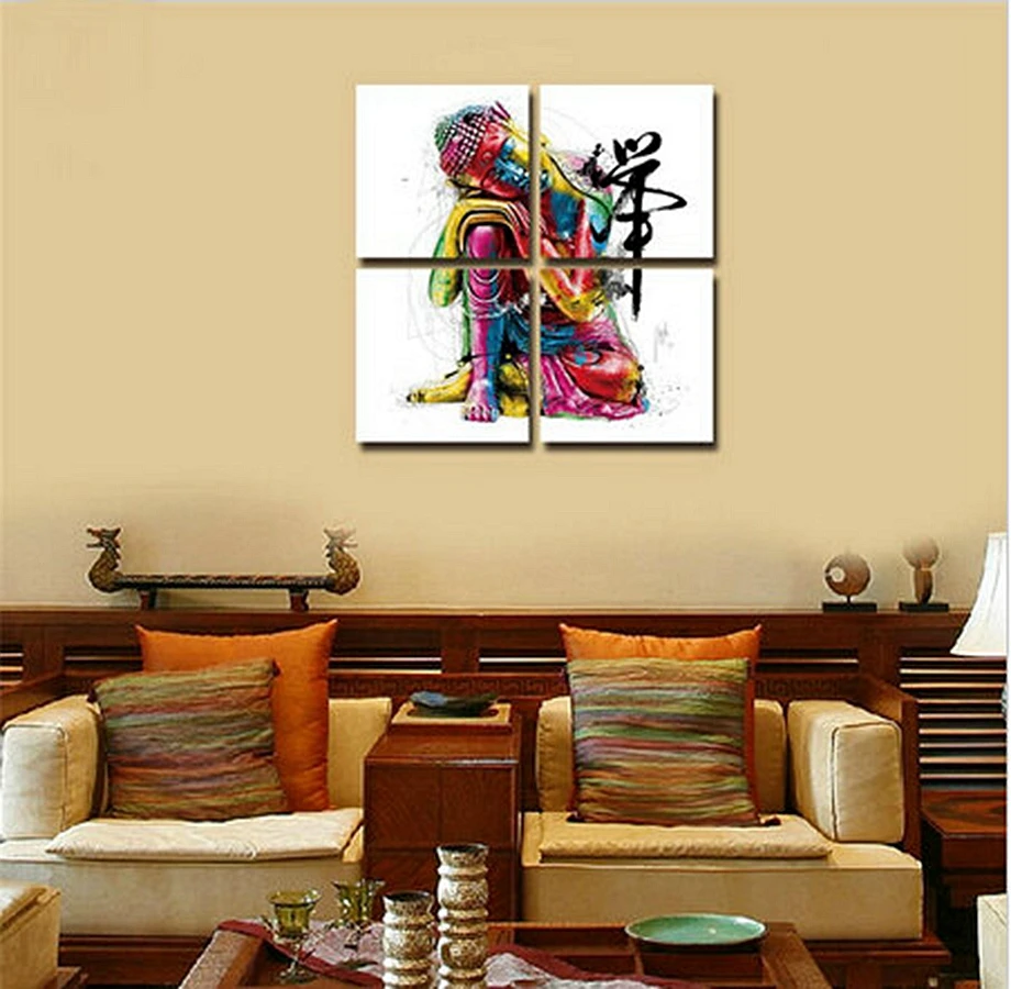 Будда офисный Декор для комнаты Абстрактная Картина на холсте Печать Красочные