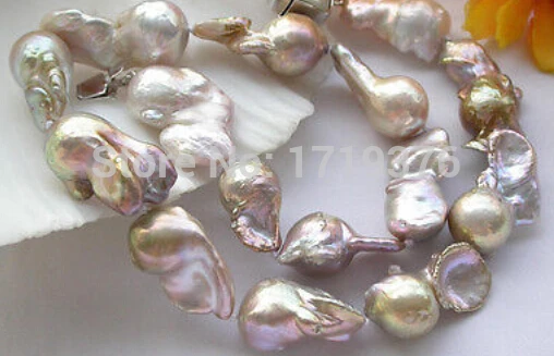 

Free shipping >>@ > 17inch lavender BAROQUE KESHI REBORN PEARL NECKLACE