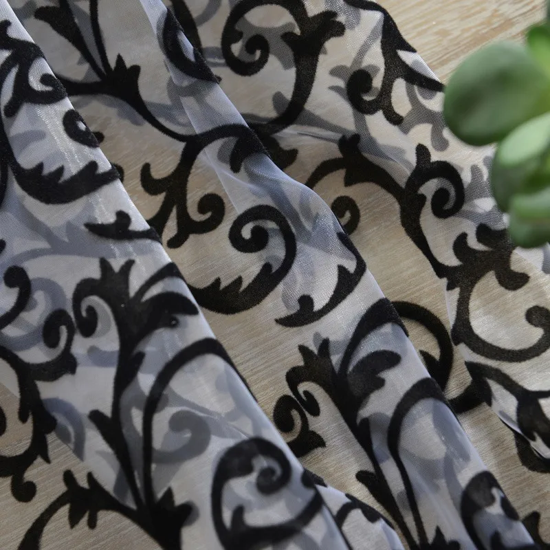 

Classical Style Floral Voile Sheer Curtain Screening Scarf Window Room Drape Divider Valance Fabric Blinds For Living Room