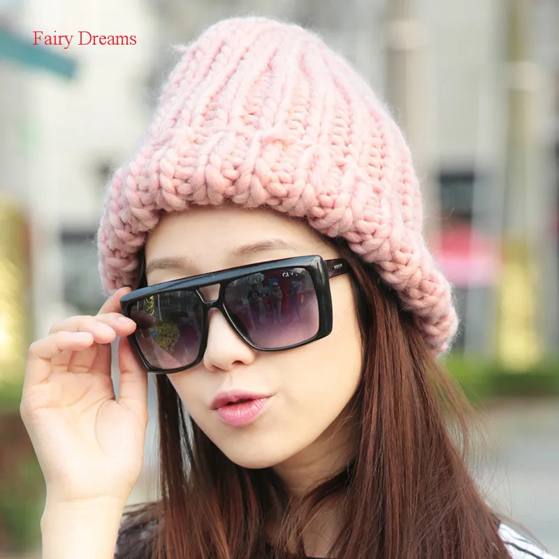 

Fairy Dreams Women Men Knitting Beanies Autumn Winter Hat 2017 Unisex Preppy Style Brand Thick Pink Gray Fashion Adult Caps