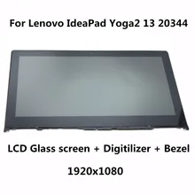 13.3 para lenovo yoga2 13 20344 laptop lcd pantalla + touch de cristal digitalizador + bisel asamblea completo b133han02.0 lp133wf2 sp a1 1920×1080
