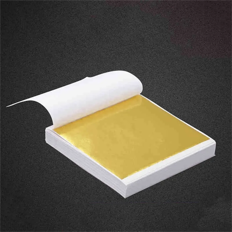 

10 Pcs 24K Gold Leaf Sheets for Art Crafts Design Gilding Framing Scrap 1.7 x 1.7inch Premium Golden Edible Gold Leaf Sheets