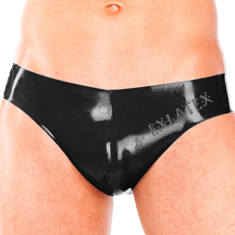 Latex Panties Men briefs with Open Behind Erotic Underwear Underpants Latex Rubber Sexy Lingerie (1)