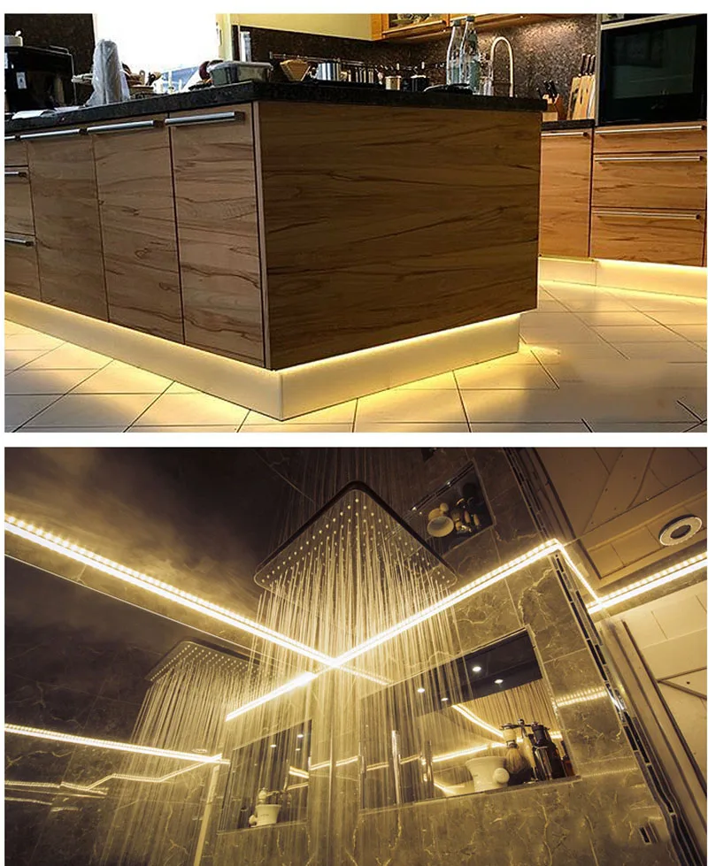5050 220 в 60 светодиодный s/m светодиодный светильник для шкафа Гибкая лампа из алюминиевого сплава Водонепроницаемая кухня украшение дома