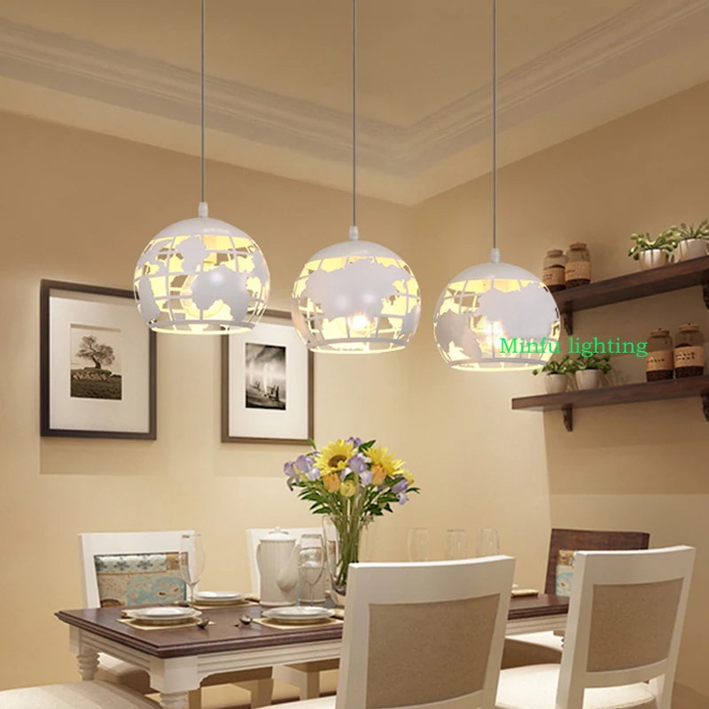 

LED dining room droplight of modern living room bedroom White Earth Iron pendant lamp balconies corridors bar pendant lamp