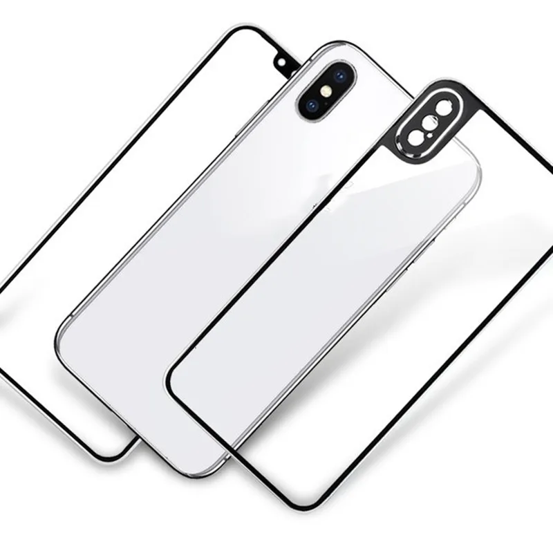 

3D Curved Titanium Alloy Edge Back Protective Film for iPhone X XS Glass Ultra Thin Rear Tempered Glass for iPhone XS X