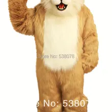 Longhaired светло-коричневый костюм-талисман для собак, костюм для взрослых, символ «Герой мультфильма», необычный праздничный наряд, костюм SW684