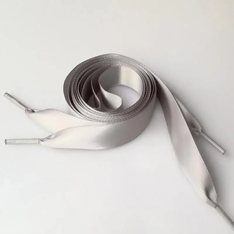 

Hot Sale 80cm Flat Satin Ribbon Multicolor Shoelaces Shoe Laces Sneaker Sport Shoes 2CM Wide 16 Colors High Quality *829