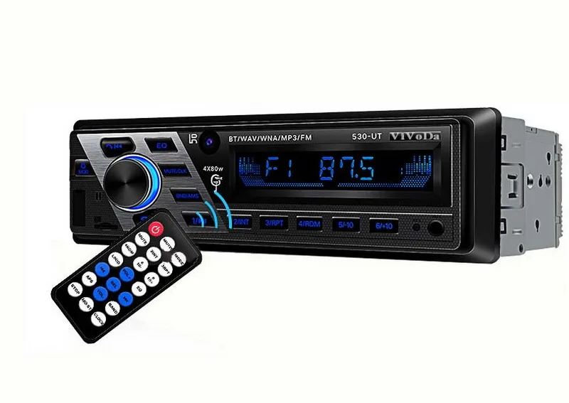 1 Din автомобильный радиоприемник аудио Steoro 12 V Дистанционное Управление FM Hi-Fi Bluetooth автомобильное радио стерео разъём подачи внешнего