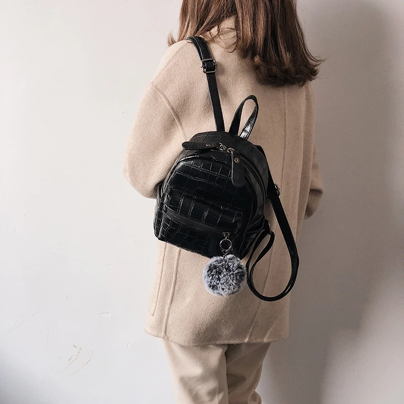Рюкзак с каменным узором из искусственной кожи, мини Мягкий Многофункциональный маленький рюкзак для женщин, женская сумка на плечо