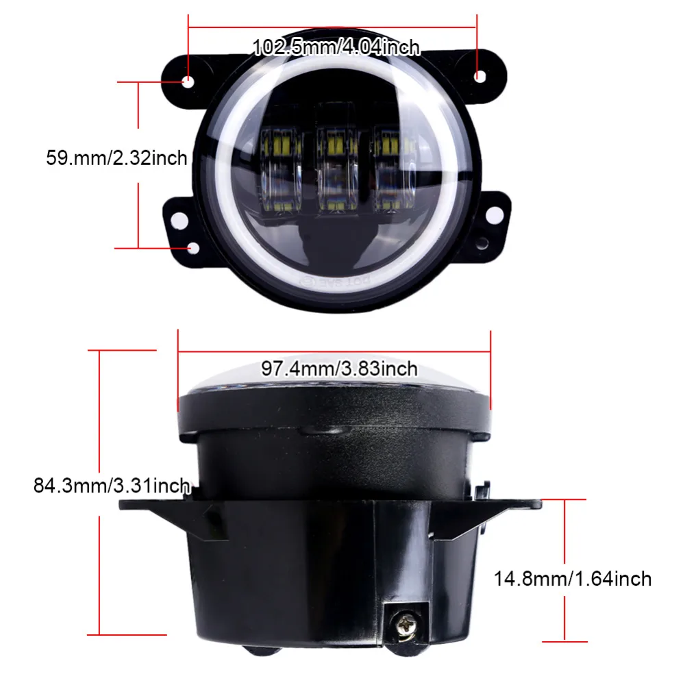 Для Jeep Wrangler JK Led Противотуманные фары лампы объектив 4 дюймов круглые