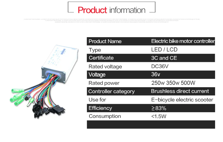 DC48V 36V 14A/20A Электрический велосипед контроллер lcd/светодиодный 250 W/350 W/500 W DC мотор бесщеточный контроллер