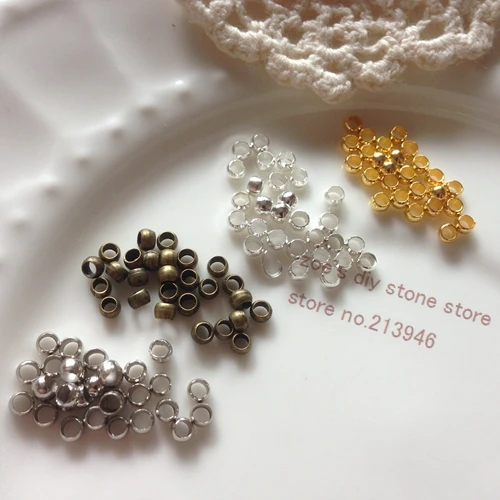 

Free Shipping 3MM 400Pcs Copper Crimp & End Beads DIY Jewelry Findings & Components