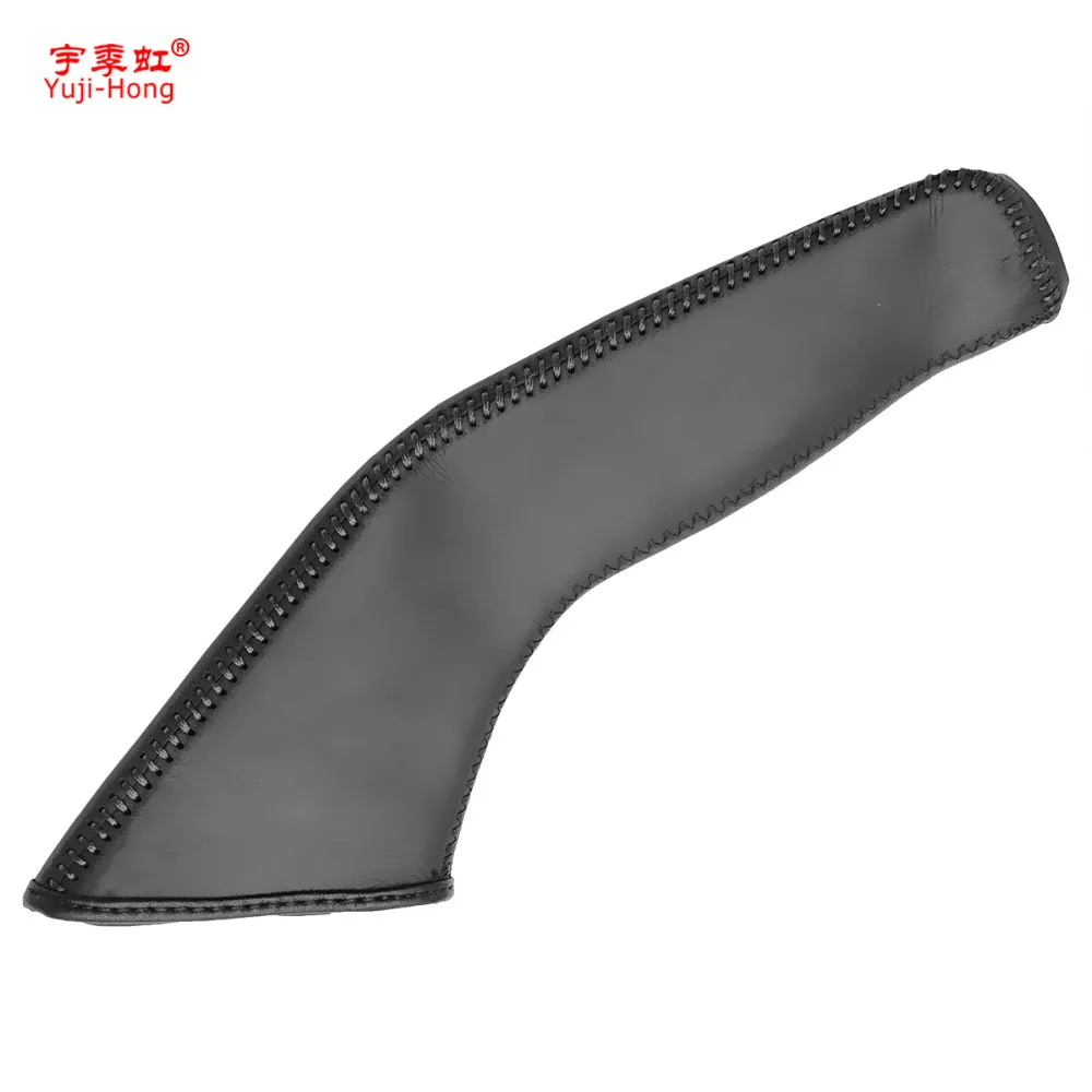 Yuji-Hong Car Handbrake Covers Case for KIA K2 2011-2015 Auto Handbrake Grips Car-styling Genuine Leather Cover Black