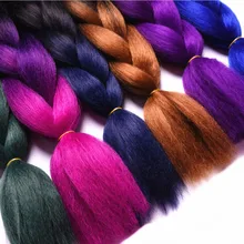 Полная звезда, 1 шт., синтетические черные, серые волосы, высокотемпературное волокно, Омбре, плетеные волосы, пряди, 24 дюйма, огромные косички, волосы для наращивания