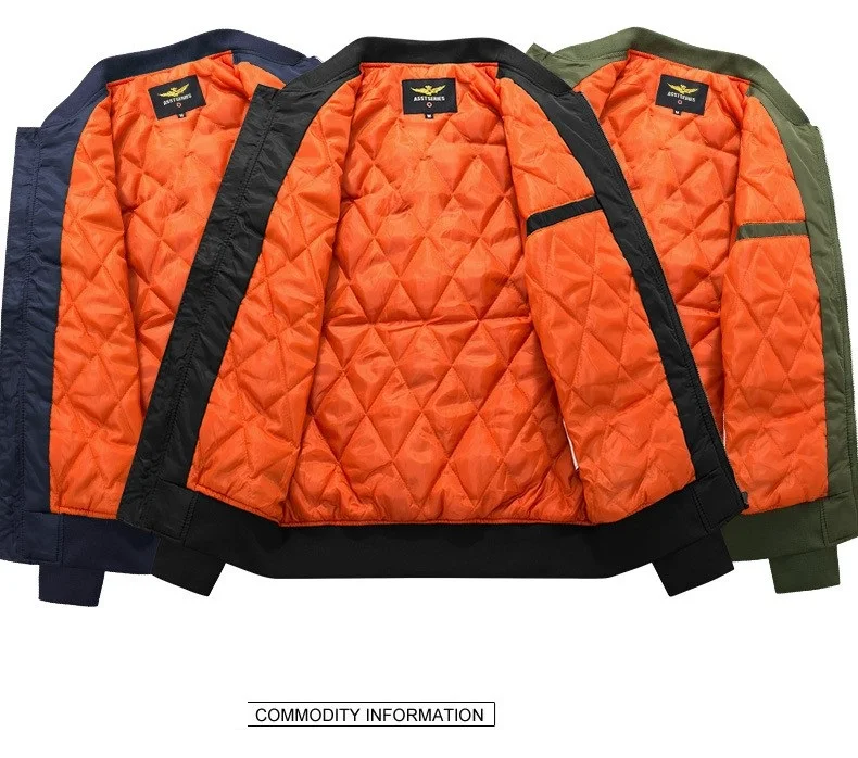 Куртка-бомбер, Мужская модная Толстая теплая осенне-зимняя куртка в стиле милитари для мотоцикла, мужская куртка летчика Ma-1, Брендовое пальто летчика ВВС