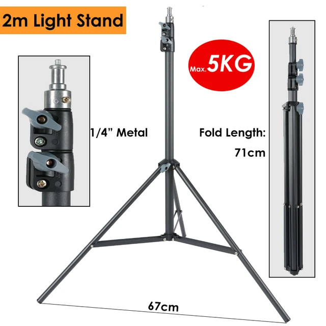 SH New 290cm Stainless Steel Tripod Photography Photo Video Studio Heavy  Duty Background Stand For SoftBox LED Light Mobile Live