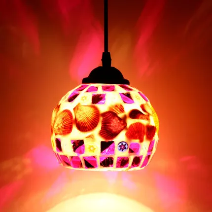 Artpad, Ретро Декор, Турецкая мозаика, лампы для спальни, бара отеля, retautant, подвесные светильники E27, светодиодный светильник из разноцветного стекла - Цвет корпуса: P type