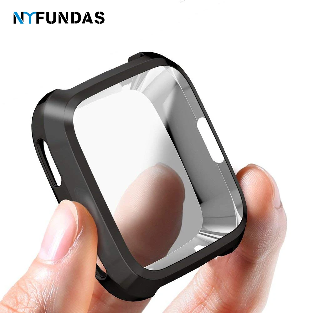 

NYFundas 360 Degree case for Fitbit Versa watch TPU Plated Screen Protector Rugged Cover case for Fit Bit Versa Watch accessory