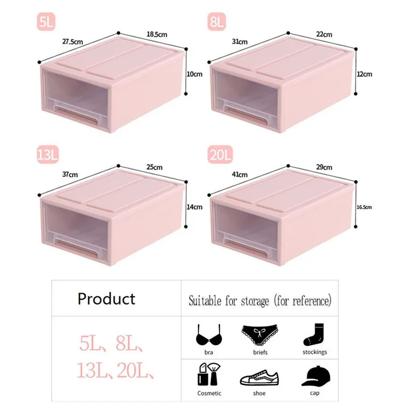 Storage Container Drawer Plastic Minimalist Stackable Storage Boxes Tool PP Clothing Organizer 2019 new product #3m15 (3)