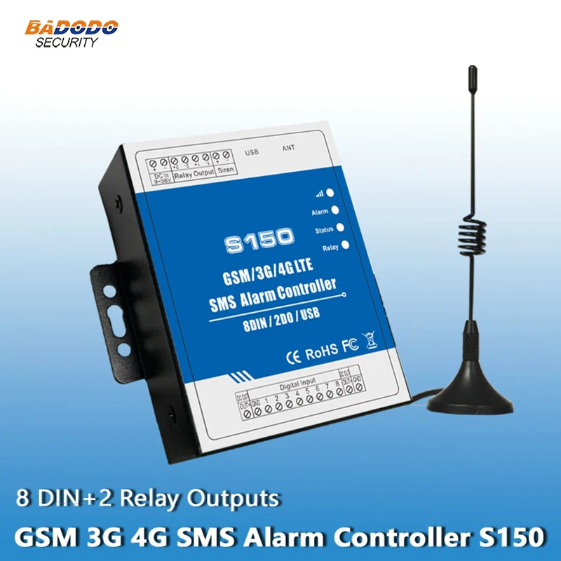 

GSM 2G 3G 4G RTU Controller Unit Remote Controller Alarm S150 8 digital inputs industrial automation security monitoring system