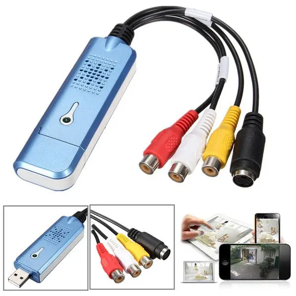 

USB 2.0 Converter Audio Video Capture Card Grabber Adapter For WIN7 NTSC PAL DVD Home Housing Safely Security for Windows 7 8 10