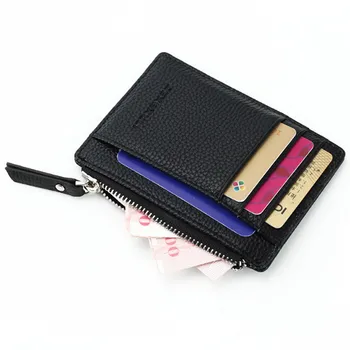 

1 Pc Small Men Wallet Women Zipper Coin Pocket Ultra Thin Wallet Wallet Mini Leather Card Holders 8 Card Slots Purse 6 Colors