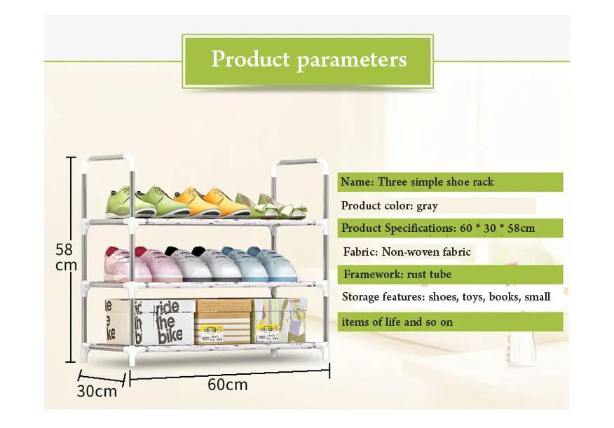 3 слоя обуви стойки легко собрать простой дверной проем Угловое место Вьетнамки Органайзер полка для гостиной мебель