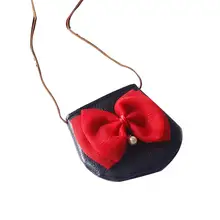 Модный милый мини-кошелек с бантом и искусственным жемчугом для маленьких девочек, сумка через плечо