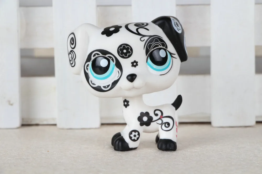 

Pet Shop LPS RARE BLACK & WHITE FLOWER DALMATIAN DOG #1613