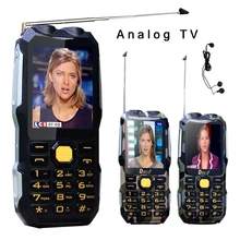 Russian Dual flashlight Extroverted FM magical voice change 13800mAh mp3/mp4 power bank Analog TV Rugged mobile phone P069