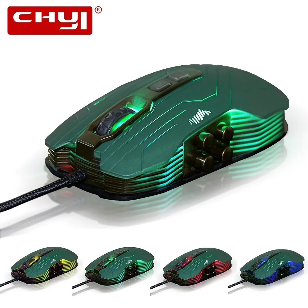 

CHYI Wired Gaming Mouse Ergonomic 9 Buttons 1200/1600/2400/3200 DPI Adjustable Macro Programming Optical Game Mice For PC Laptop