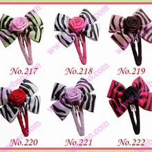 Новые 500 шт 2,7" Девушка защелкивающиеся зажимы смешанные цвета бутик женский бант для волос заколки для волос