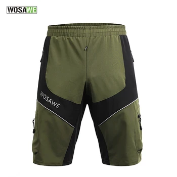 

Wosawe Cycling Mens Underware Shorts Mtb Downhill Bicycle Motocross Breathable Elastic Waist Waterproof Reflective Sportswear