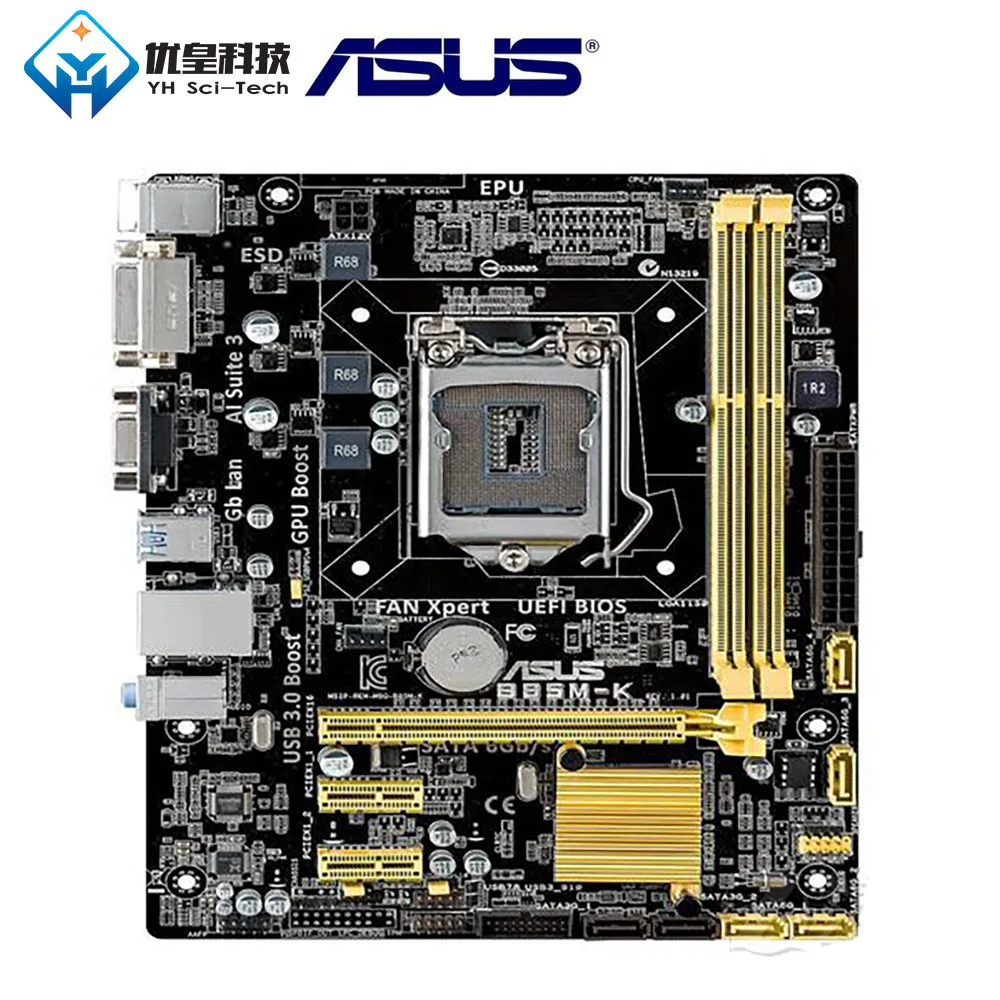 Asus B85M-K Intel B85 оригинальная б/у настольная материнская плата LGA 1150 Core i7/i5/i3/Pentium/Celeron