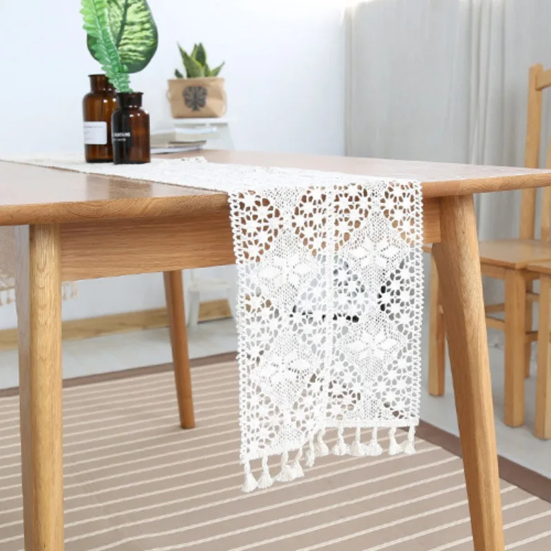 Buy Table Runner Handmade Rectangular Cotton Lace