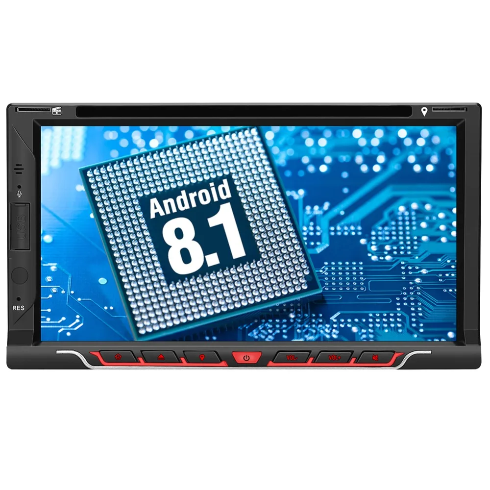 Sale Pumpkin 2 Din 7"Android 8.1 Universal Car DVD Player GPS Navigation Quad-core Car Stereo Fastboot FM Rds Radio DAB+OBD2 Headunit 1